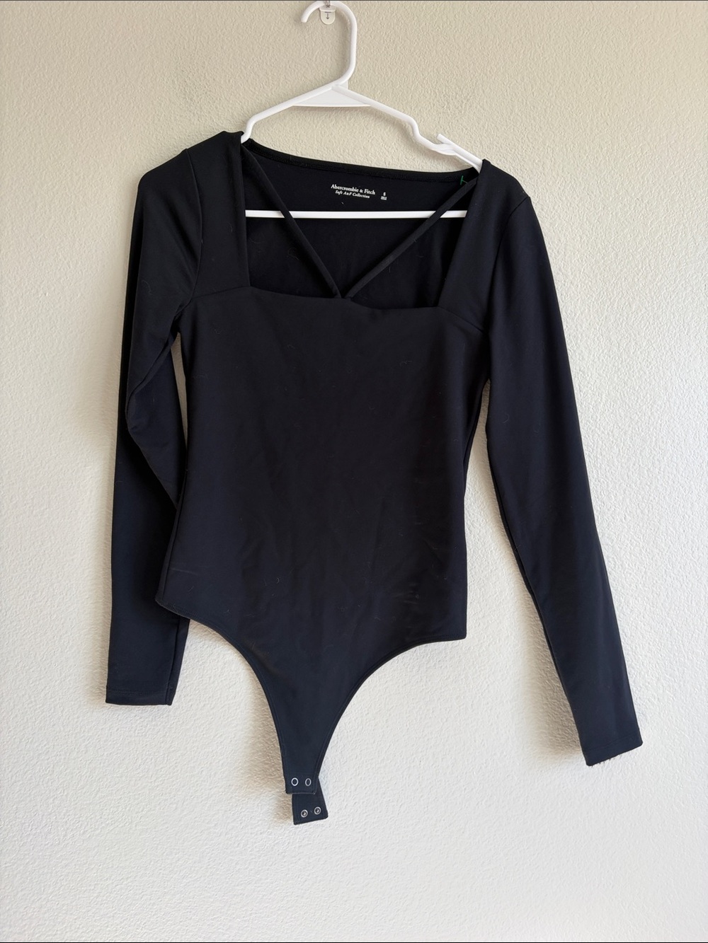 Abercrombie Strappy Long Sleeve Bodysuit in Black - S
